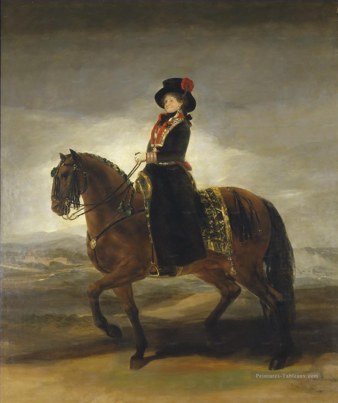 Portrait équestre de Maria Luisa de Parme Francisco de Goya Peintures à l'huile